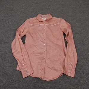 Shyanne Shirt Womens Small Pink Floral Western Pearl Snap Long Sleeve Top